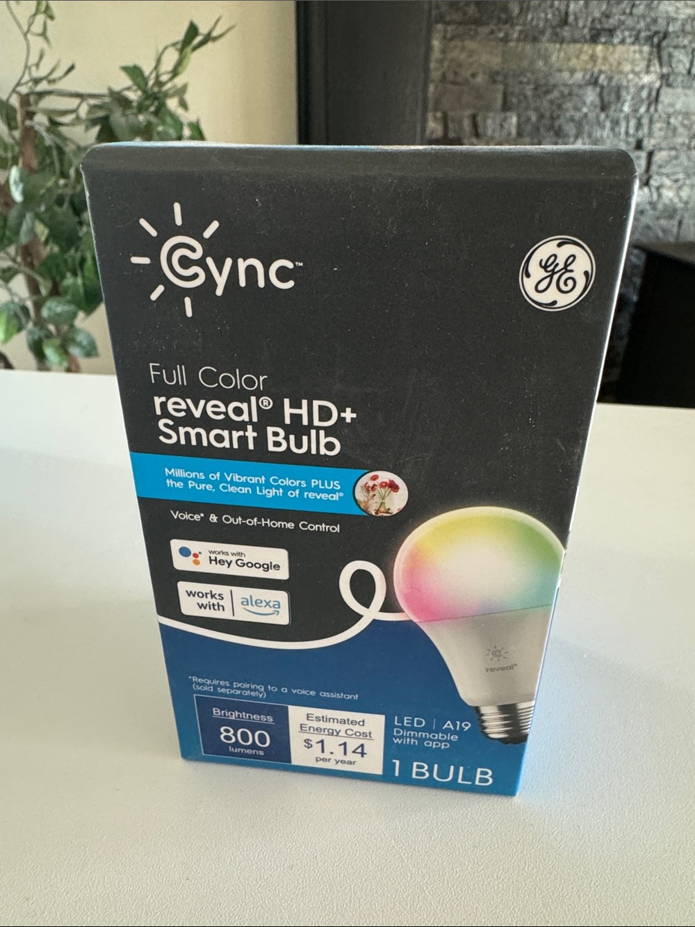 Full Color Reveal HD+ Smart Bulb - Dimmable with App 800 Lumens